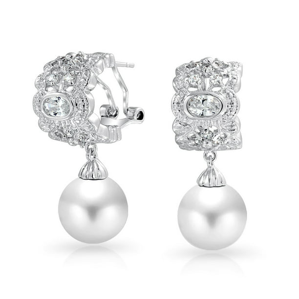 Sparkling Pave Crystal Ball Drop Vintage Earrings Clip on Style Vintage Wedding Jewelry Bridal Accessories Vintage Rhinestone Earrings
